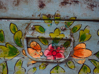 Vintage Indian Hand Painted Metal Travel Trunk Chest