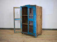 Vintage Worn Painted Rustic Cupboard Cabinet
