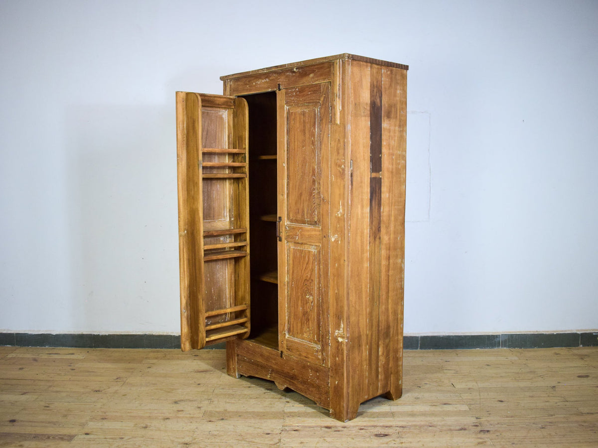 Vintage Rustic Hard Wood Fitted Interior Cupboard Cabinet Storage