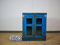Vintage Worn Painted Rustic Cupboard Cabinet