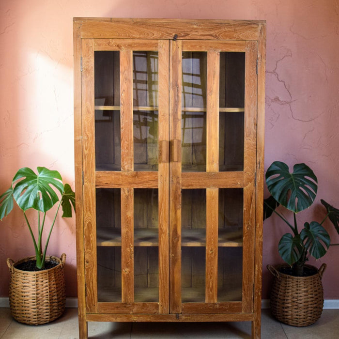 Vintage Wooden Rustic Cupboard Cabinet