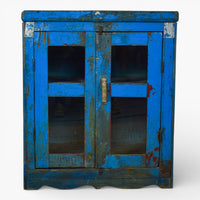 Vintage Worn Painted Rustic Cupboard Cabinet