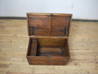 Vintage Rustic Indian Wooden Metal Bound carved Chest Box Coffee Table