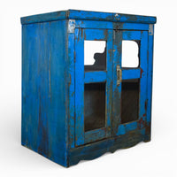 Vintage Worn Painted Rustic Cupboard Cabinet