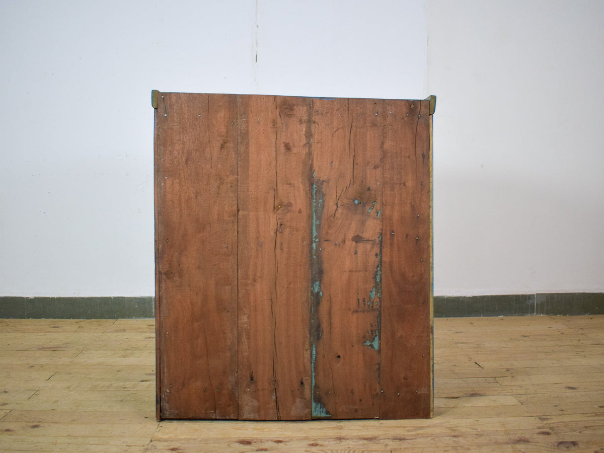 Vintage Worn Painted Rustic Cupboard Cabinet