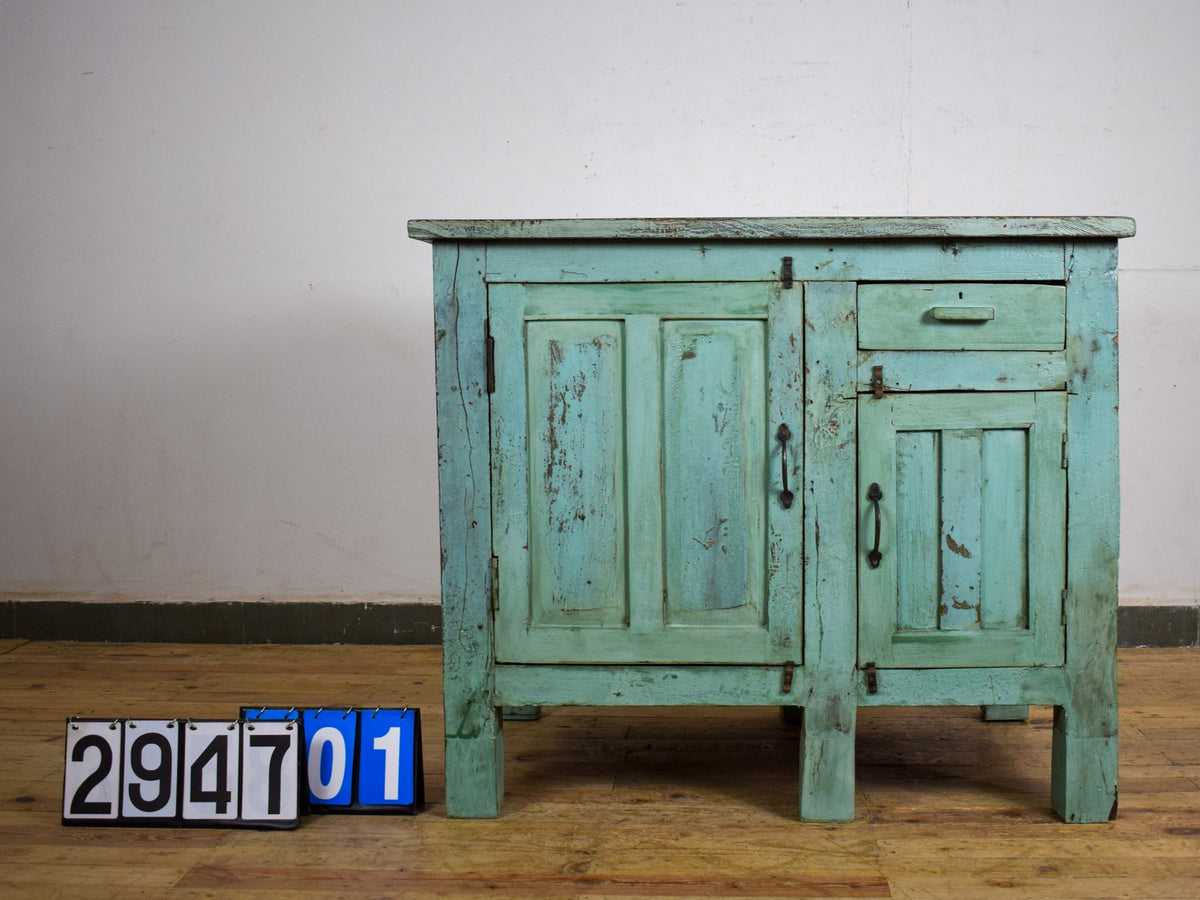 Vintage Painted Kitchen Island Cupboard Cabinet