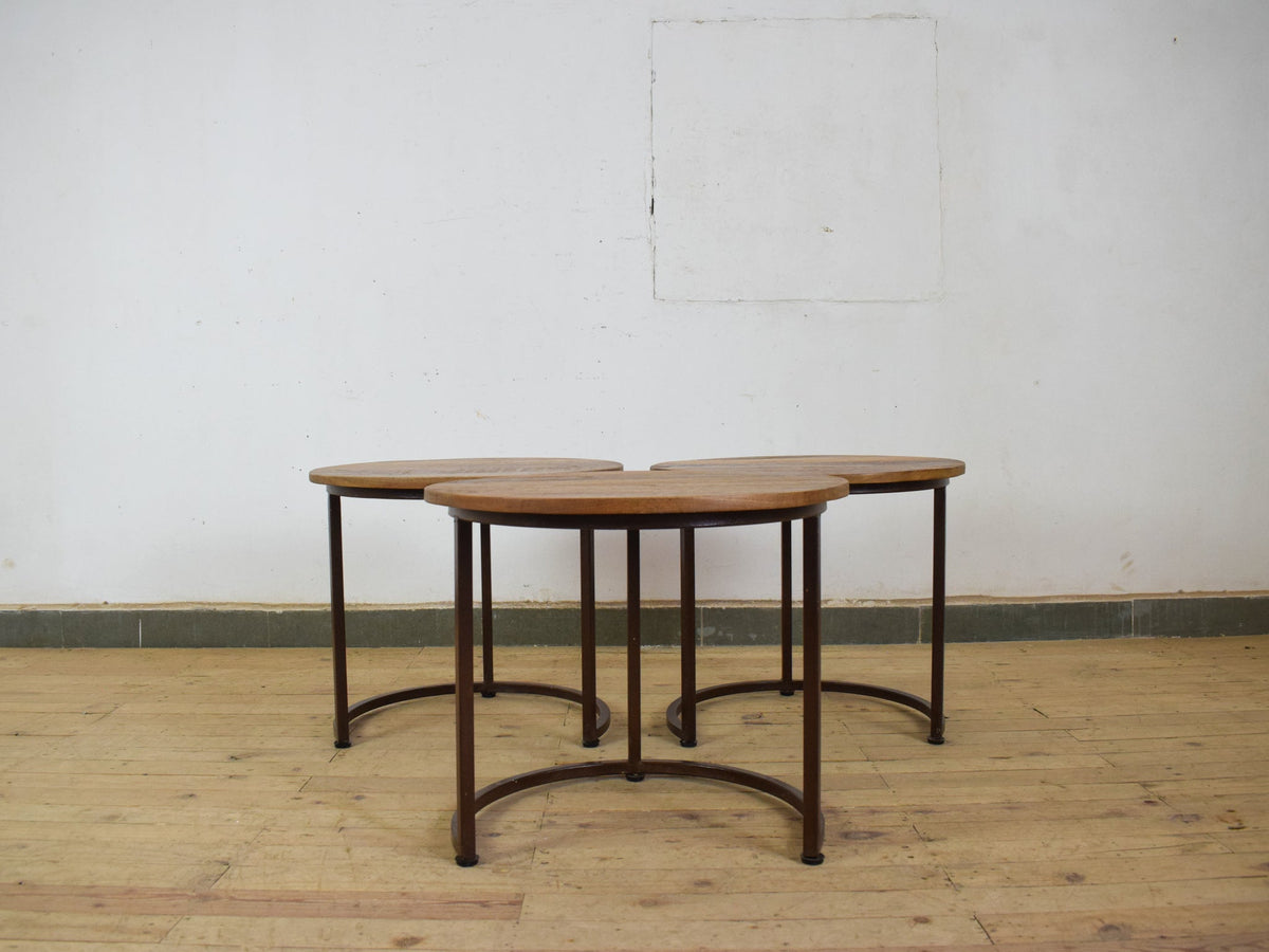 Reclaimed Vintage Style Metal and Wood Coffee Side Table