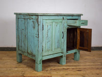 Vintage Painted Kitchen Island Cupboard Cabinet