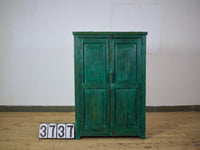 Vintage Worn Painted Rustic Cupboard Cabinet