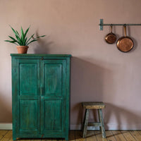 Vintage Worn Painted Rustic Cupboard Cabinet
