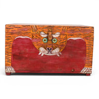 Hand Painted Vintage Chest Trunk Box Tiger