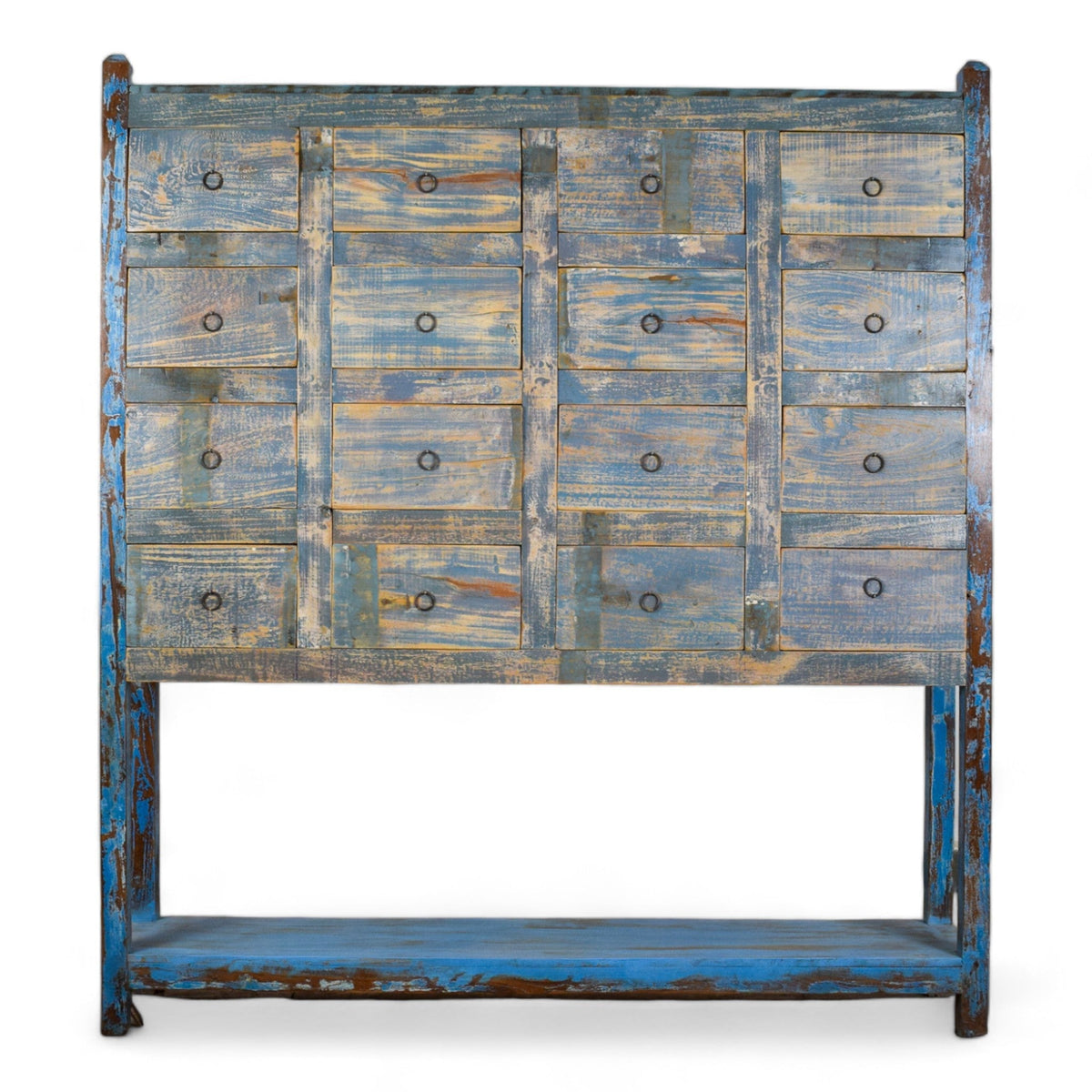 Vintage Solid Wood Rustic Multi Drawers Apothecary Shop Cabinet