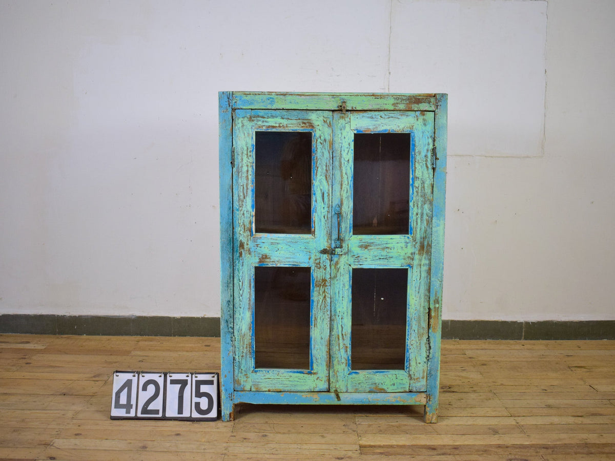 Vintage Rustic Painted Cupboard Cabinet