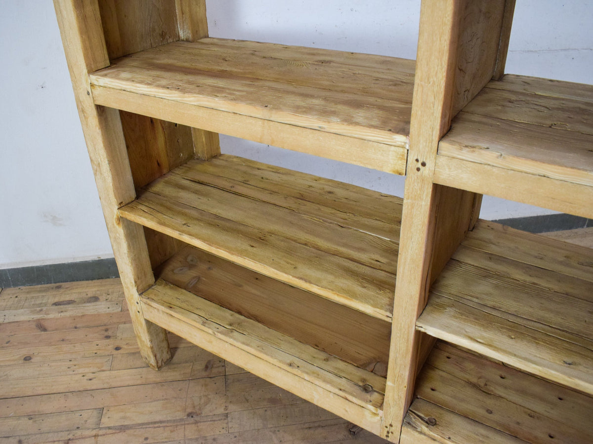 Large Vintage Wooden Rustic Shelving Rack Shop Display