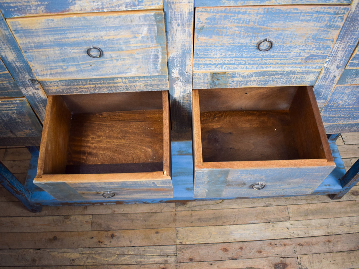 Vintage Solid Wood Rustic Multi Drawers Apothecary Shop Cabinet