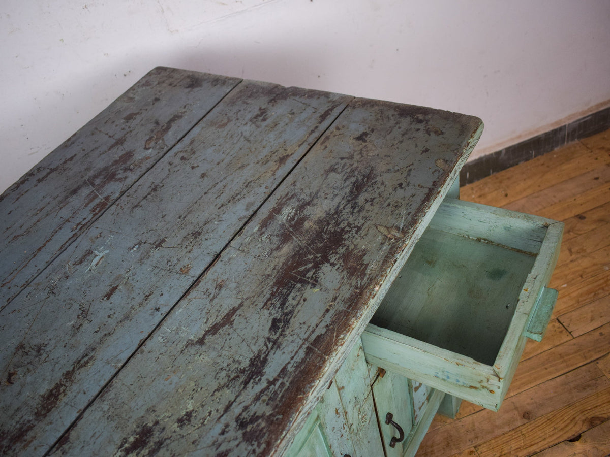 Vintage Painted Kitchen Island Cupboard Cabinet