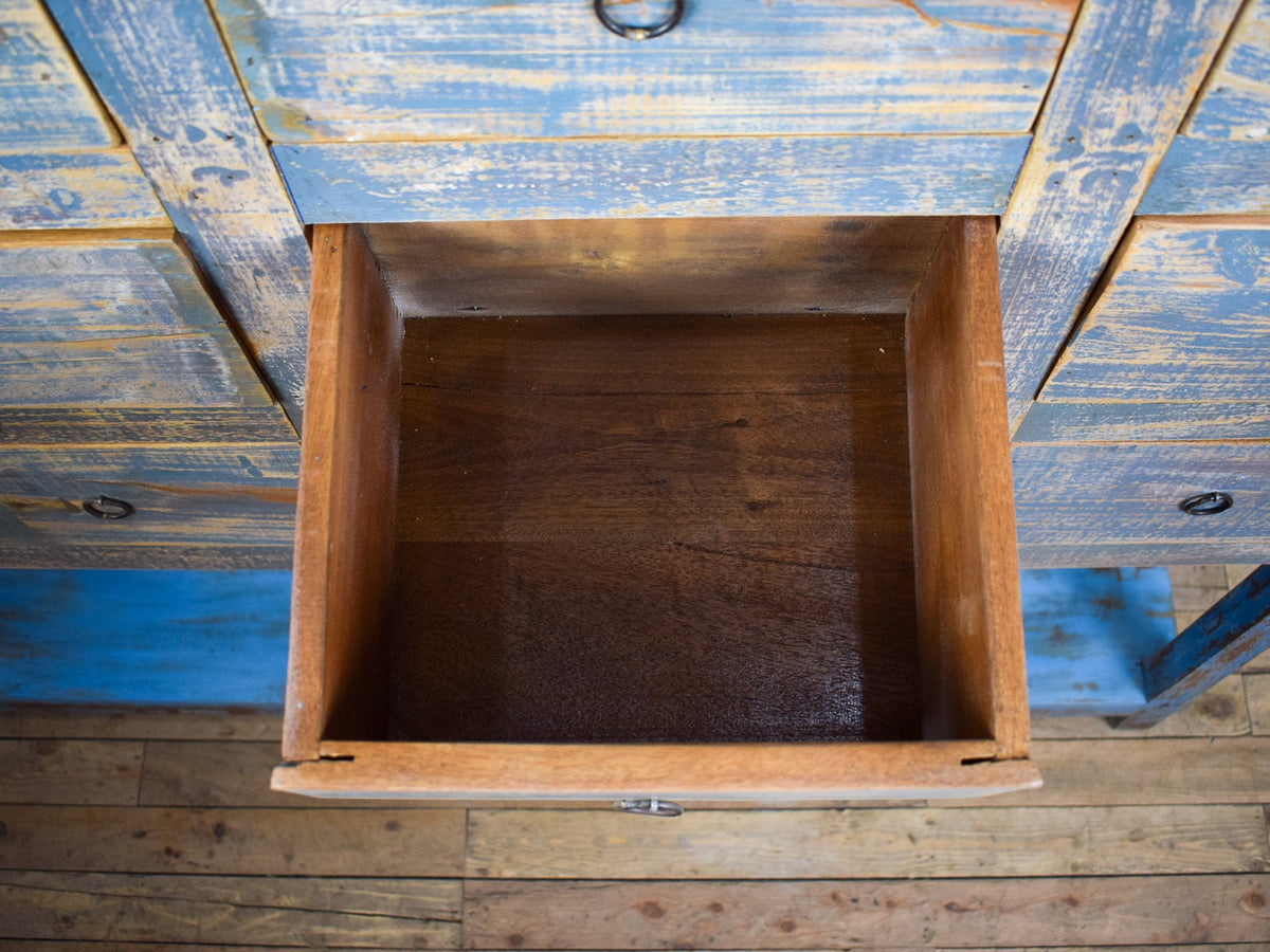 Vintage Solid Wood Rustic Multi Drawers Apothecary Shop Cabinet
