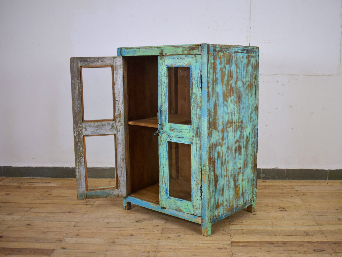 Vintage Rustic Painted Cupboard Cabinet