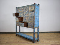 Vintage Solid Wood Rustic Multi Drawers Apothecary Shop Cabinet