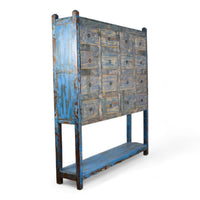 Vintage Solid Wood Rustic Multi Drawers Apothecary Shop Cabinet