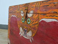 Hand Painted Vintage Chest Trunk Box Tiger