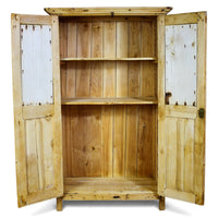 Vintage Bleached Rustic Kitchen Cupboard Cabinet