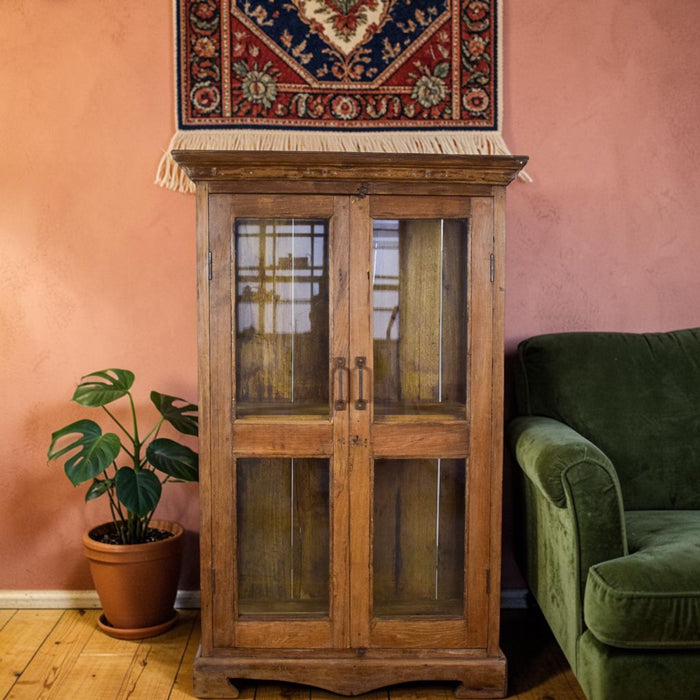 Vintage Wooden Rustic Cupboard Cabinet Display Case