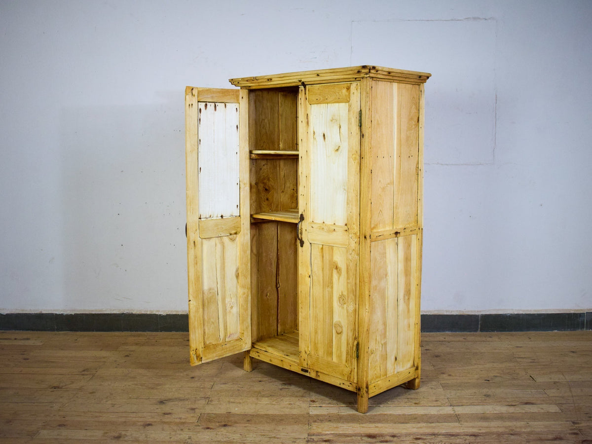Vintage Bleached Rustic Kitchen Cupboard Cabinet