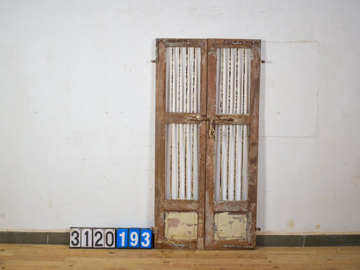 Pair of Antique Vintage Indian Doors Shutters