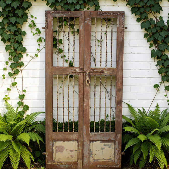 Pair of Antique Vintage Indian Doors Shutters