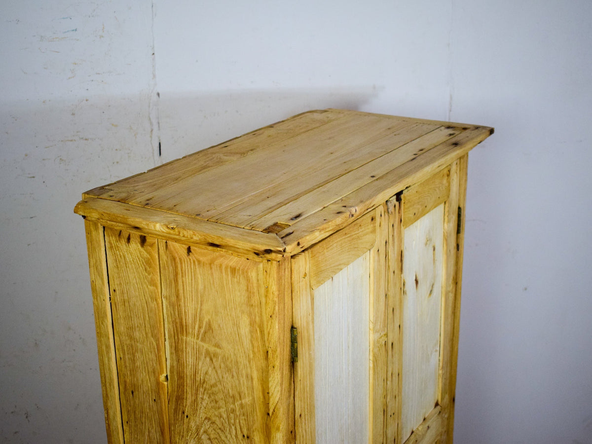 Vintage Bleached Rustic Kitchen Cupboard Cabinet