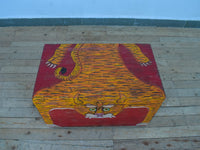 Hand Painted Vintage Chest Trunk Box Tiger