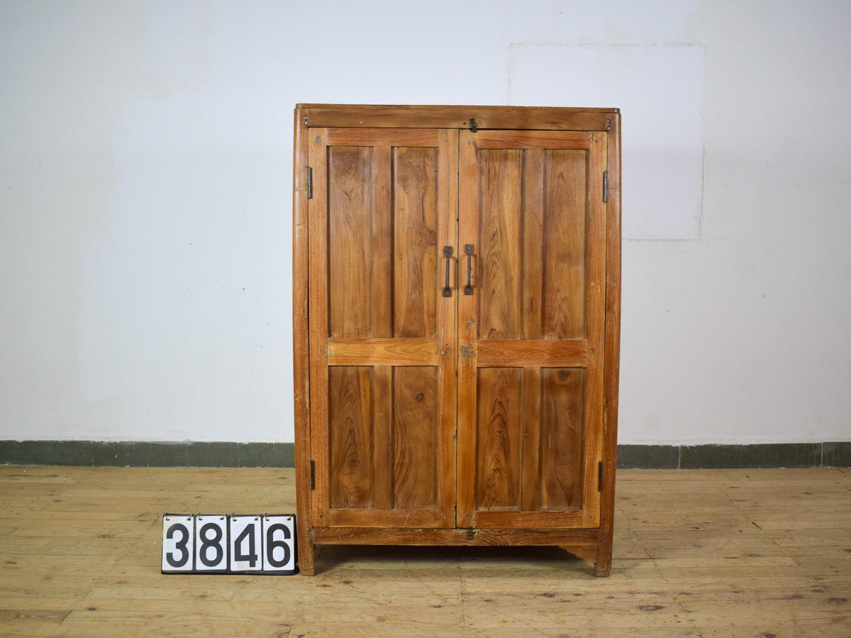 Vintage Hard Wood Fitted Interior Cupboard Cabinet Storage