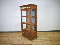 Vintage Wooden Display Cupboard Cabinet With Vintage Tile Decoration
