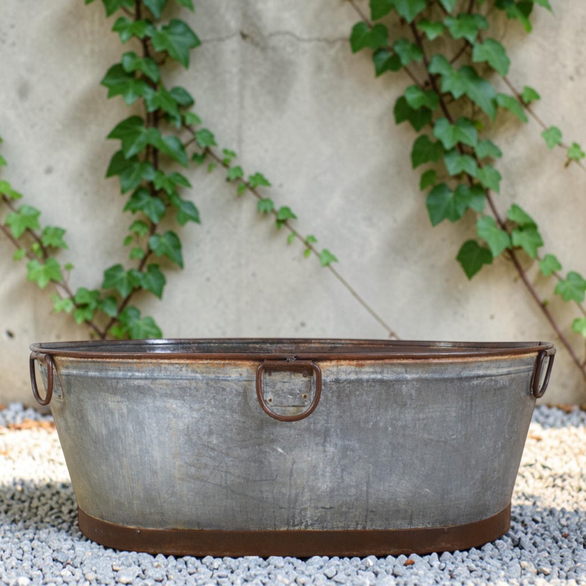 XL Rustic Vintage Metal Bath Planter