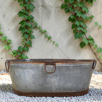 XL Rustic Vintage Metal Bath Planter