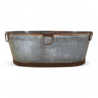 XL Rustic Vintage Metal Bath Planter
