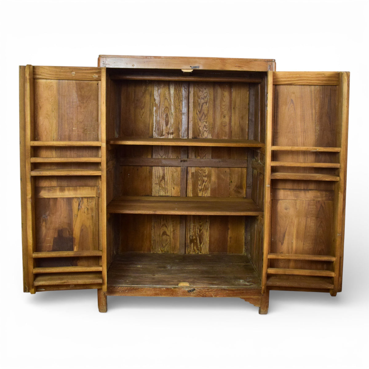 Vintage Hard Wood Fitted Interior Cupboard Cabinet Storage