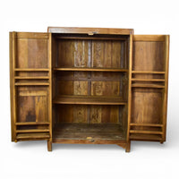 Vintage Hard Wood Fitted Interior Cupboard Cabinet Storage