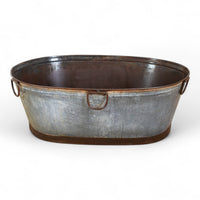 XL Rustic Vintage Metal Bath Planter