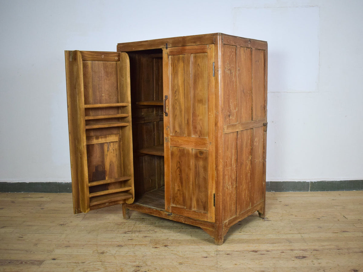 Vintage Hard Wood Fitted Interior Cupboard Cabinet Storage