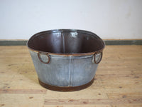 XL Rustic Vintage Metal Bath Planter