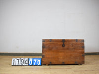 Vintage Rustic Wooden Metal Bound Chest Box Coffee Table