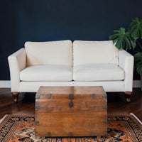 Vintage Rustic Wooden Metal Bound Chest Box Coffee Table