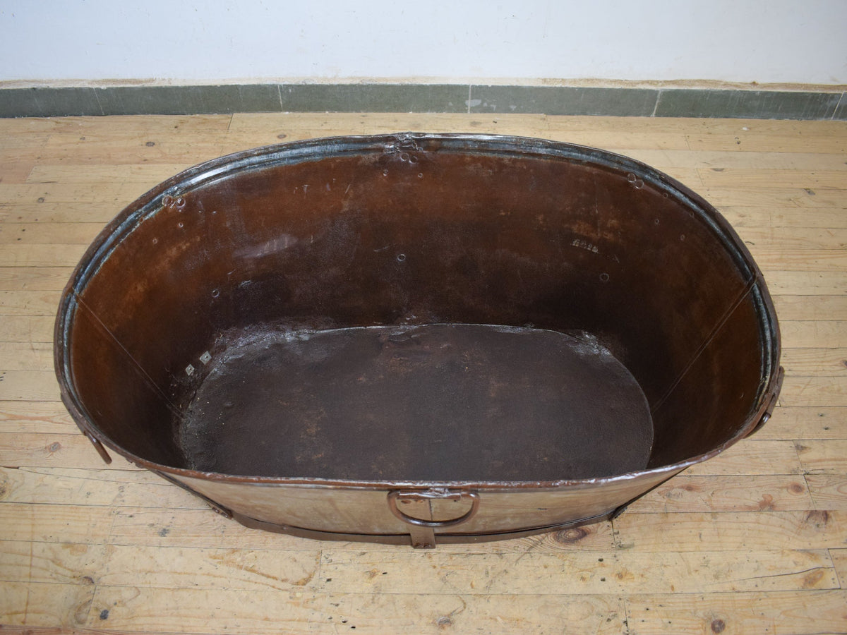 XL Rustic Vintage Metal Bath Planter