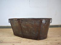 XL Rustic Vintage Metal Bath Planter