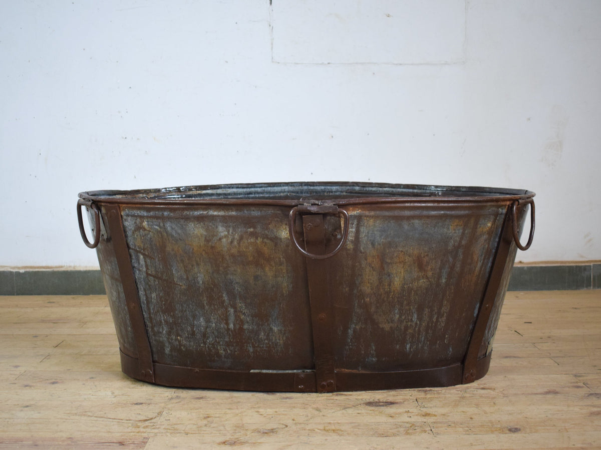 XL Rustic Vintage Metal Bath Planter