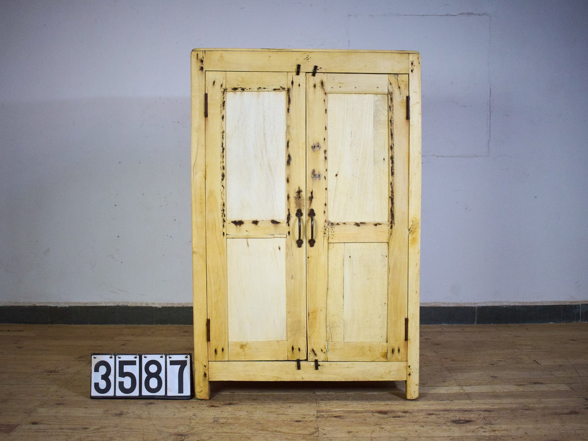 Vintage Bleached Rustic Kitchen Cupboard Cabinet