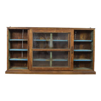 Vintage Wooden Kitchen Wall Cupboard Cabinet Sliding Doors