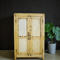 Vintage Bleached Rustic Kitchen Cupboard Cabinet